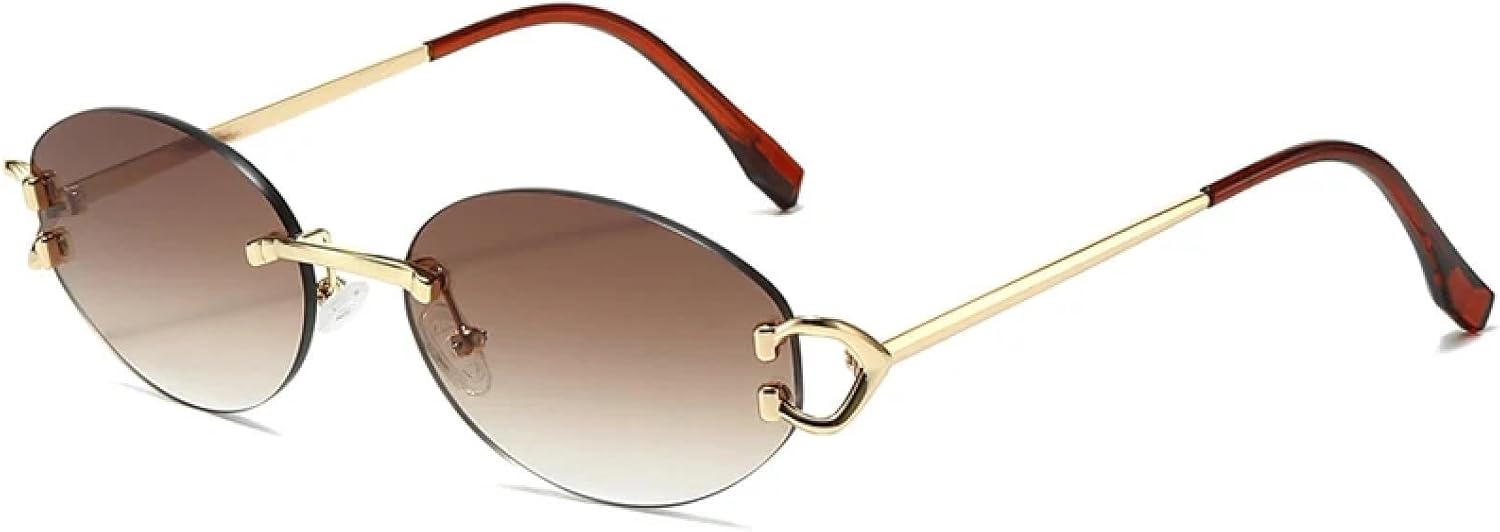 Роскошные овальные солнцезащитные очки для мужчин, без оправы, металлические, маленькие, для женщин, с градиентными линзами, для активного отдыха, защита от УФ-излучения UV400 TKKTLLT, Gold Gradient Tea
Роскошные овальные солнцезащитные очки для мужчин, без оправы, металлические, маленькие, для женщин, с градиентными линзами, для активного отдыха, защита от УФ-излучения UV400 TKKTLLT, Gold Gradient Tea