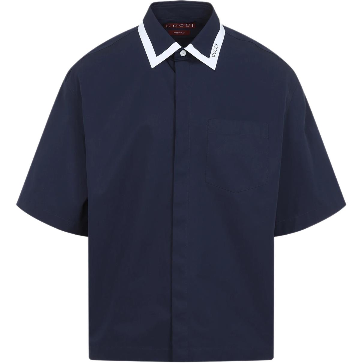 Короткая рубашка с воротником и деталями GUCCI, синий
Короткая рубашка с воротником и деталями GUCCI, синий