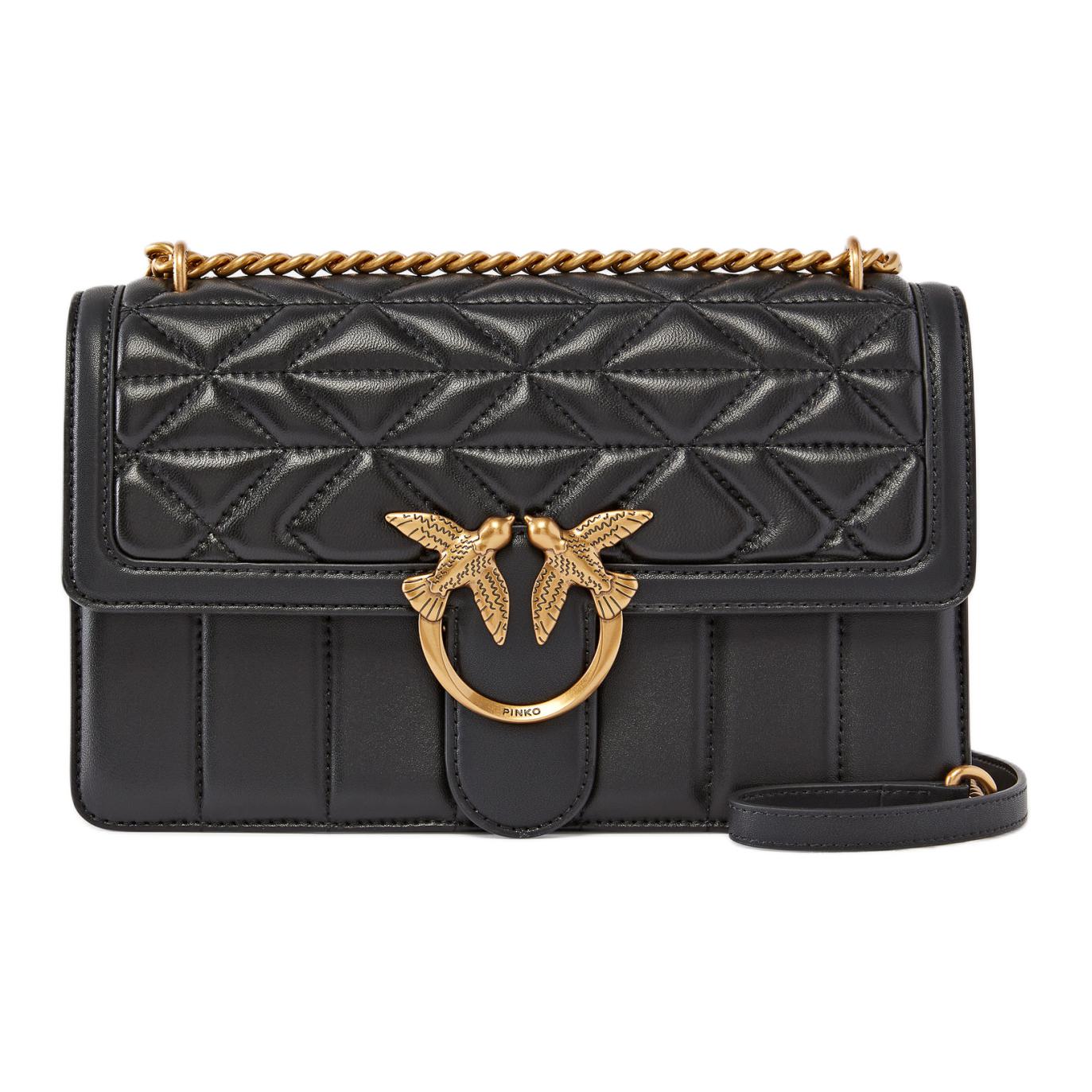 PINKO Сумка через плечо из козьей кожи LOVE Series, черная
PINKO Сумка через плечо из козьей кожи LOVE Series, черная