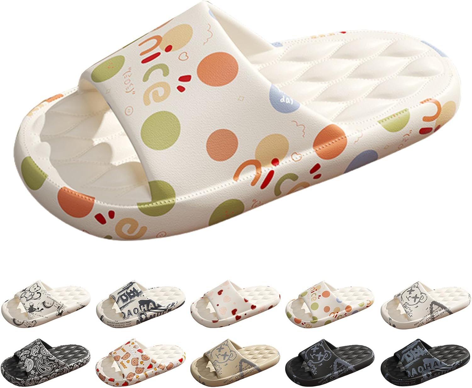 Модные шлепанцы Gezolligheid с мультяшным принтом для мужчин и женщин, для пар, с нескользящей подошвой на платформе, унисекс, повседневные открытые сандалии с нескользящей подошвой для дома, улицы и ванной, белый
Модные шлепанцы Gezolligheid с мультяшным принтом для мужчин и женщин, для пар, с нескользящей подошвой на платформе, унисекс, повседневные открытые сандалии с нескользящей подошвой для дома, улицы и ванной, белый