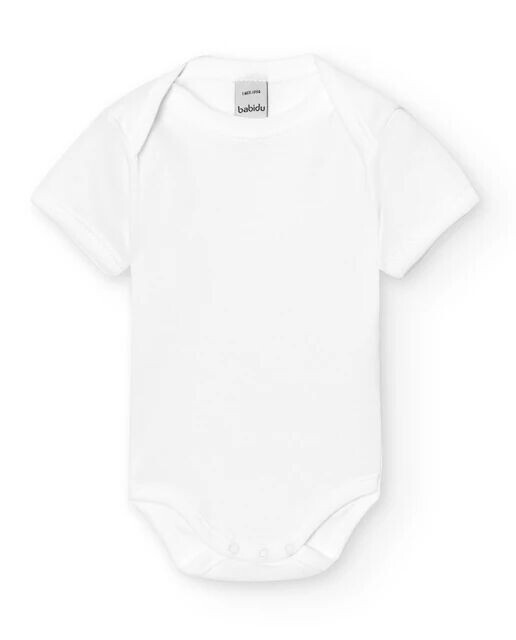 Комплект из 2 детских боди с американским воротником и короткими рукавами Babidú, белый 
Комплект из 2 детских боди с американским воротником и короткими рукавами Babidú, белый