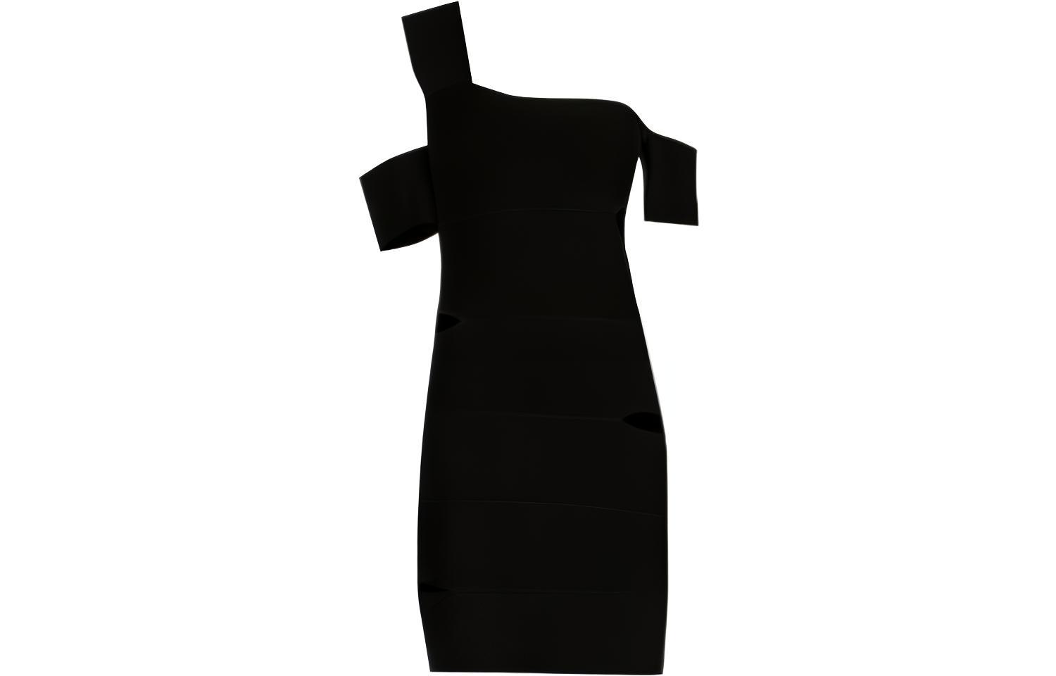 Платье мини с вырезом на одно плечо Alexander McQueen, черный
Платье мини с вырезом на одно плечо Alexander McQueen, черный