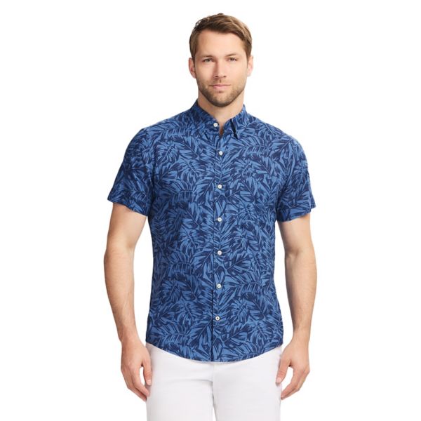 Мужская рубашка с короткими рукавами из шамбре в портовом стиле Izod, цвет dark blue leaf
Мужская рубашка с короткими рукавами из шамбре в портовом стиле Izod, цвет dark blue leaf