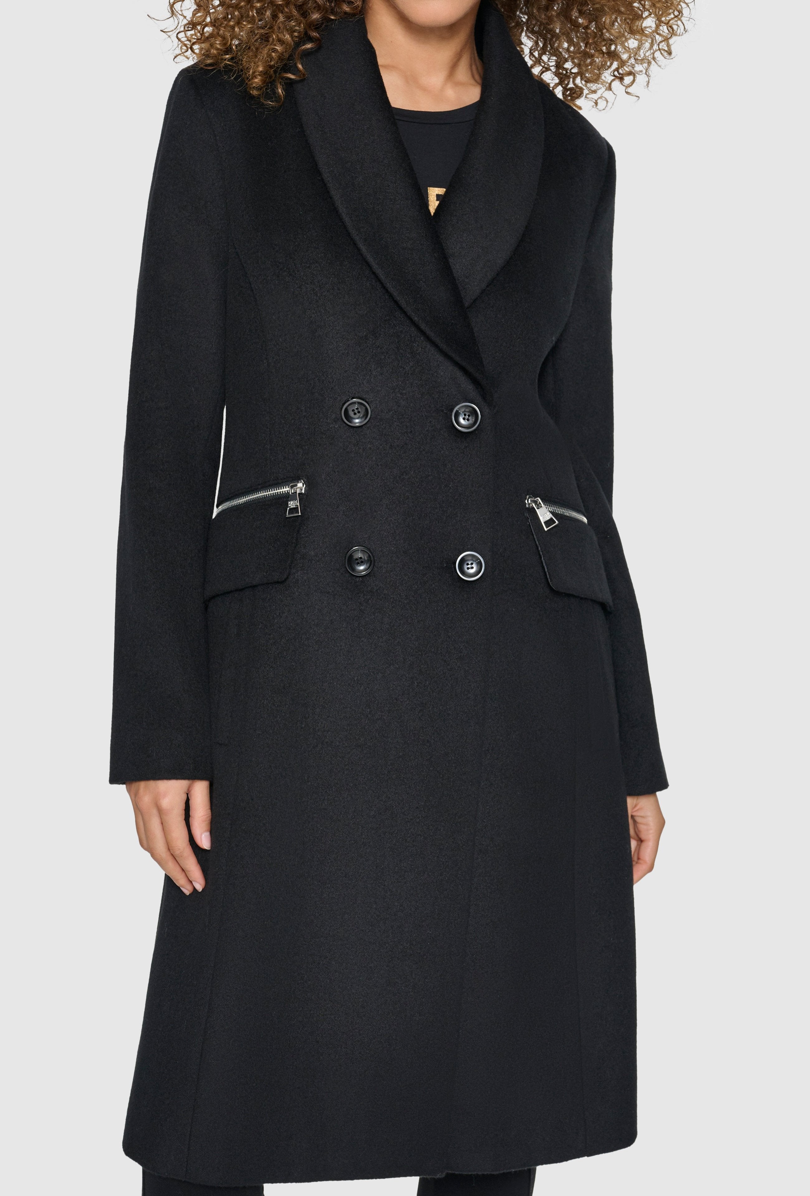Двубортное пальто с шалевым воротником KARL LAGERFELD PARIS, черный
Двубортное пальто с шалевым воротником KARL LAGERFELD PARIS, черный