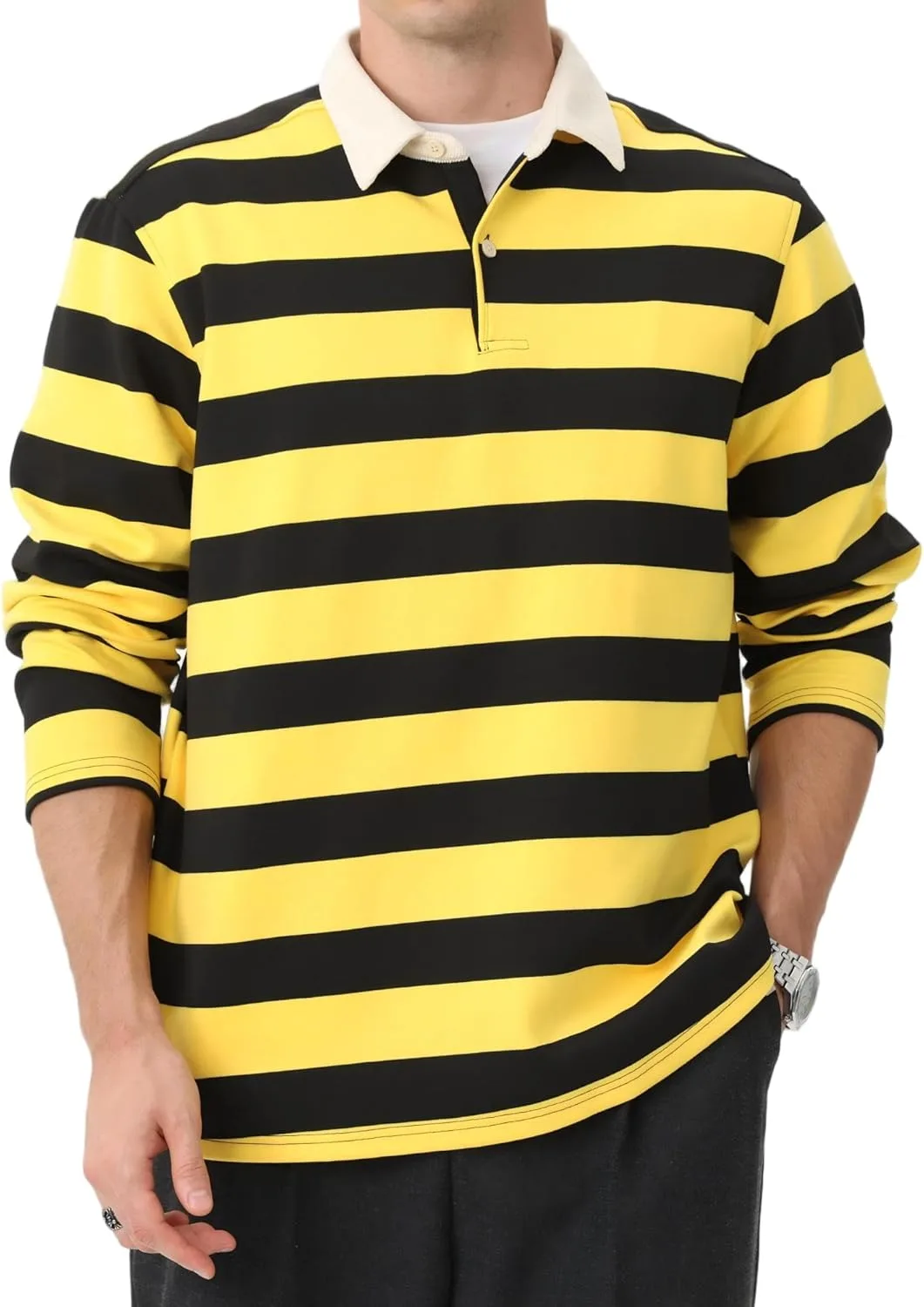 Мужской свитшот Big & Tall без капюшона, желтый в полоску, оверсайз KHZJU
Мужской свитшот Big & Tall без капюшона, желтый в полоску, оверсайз KHZJU