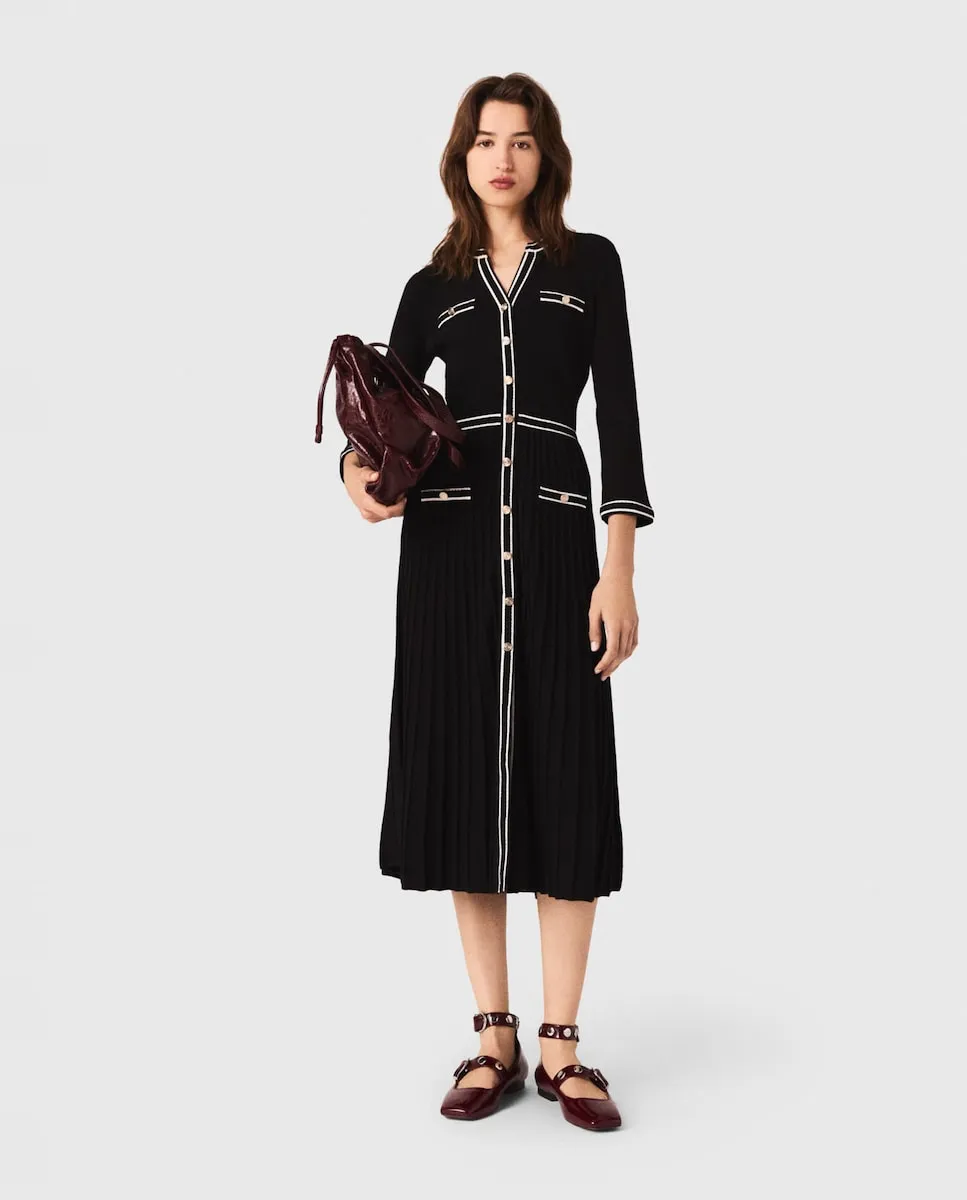 Платье миди из трикотажа Maje, черный
Платье миди из трикотажа Maje, черный