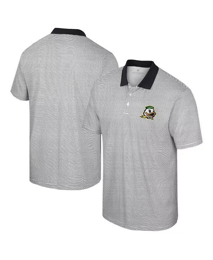 Мужская белая, черная рубашка поло с принтом Oregon Ducks в полоску Colosseum
Мужская белая, черная рубашка поло с принтом Oregon Ducks в полоску Colosseum