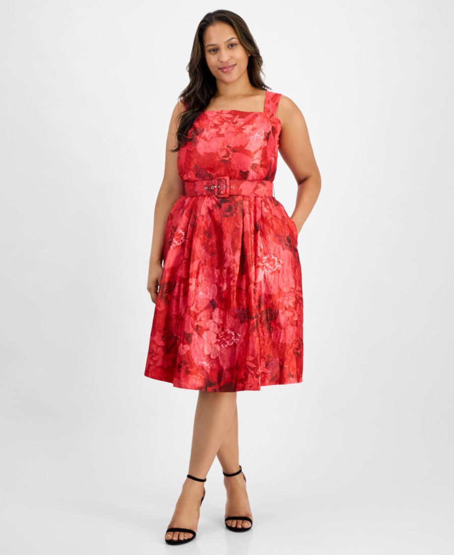 Платье большого размера из жаккарда с поясом, приталенного силуэта с расклешенной юбкой Tahari ASL, Crimson Floral
Платье большого размера из жаккарда с поясом, приталенного силуэта с расклешенной юбкой Tahari ASL, Crimson Floral