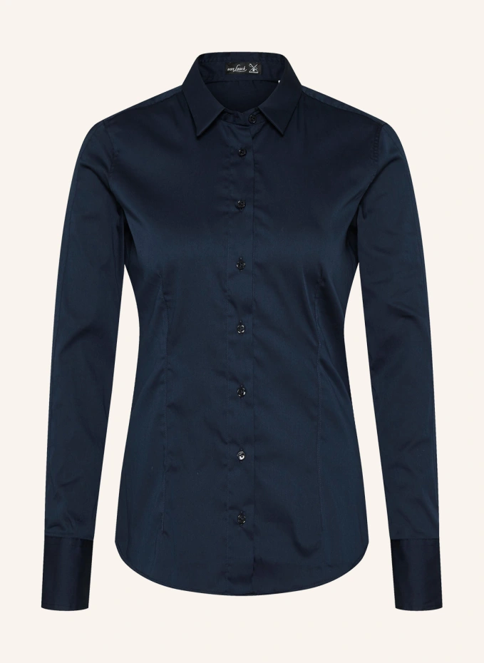 Блузка современного кроя, длинные рукава, рубашечный воротник Van Laack, синий
Блузка современного кроя, длинные рукава, рубашечный воротник Van Laack, синий