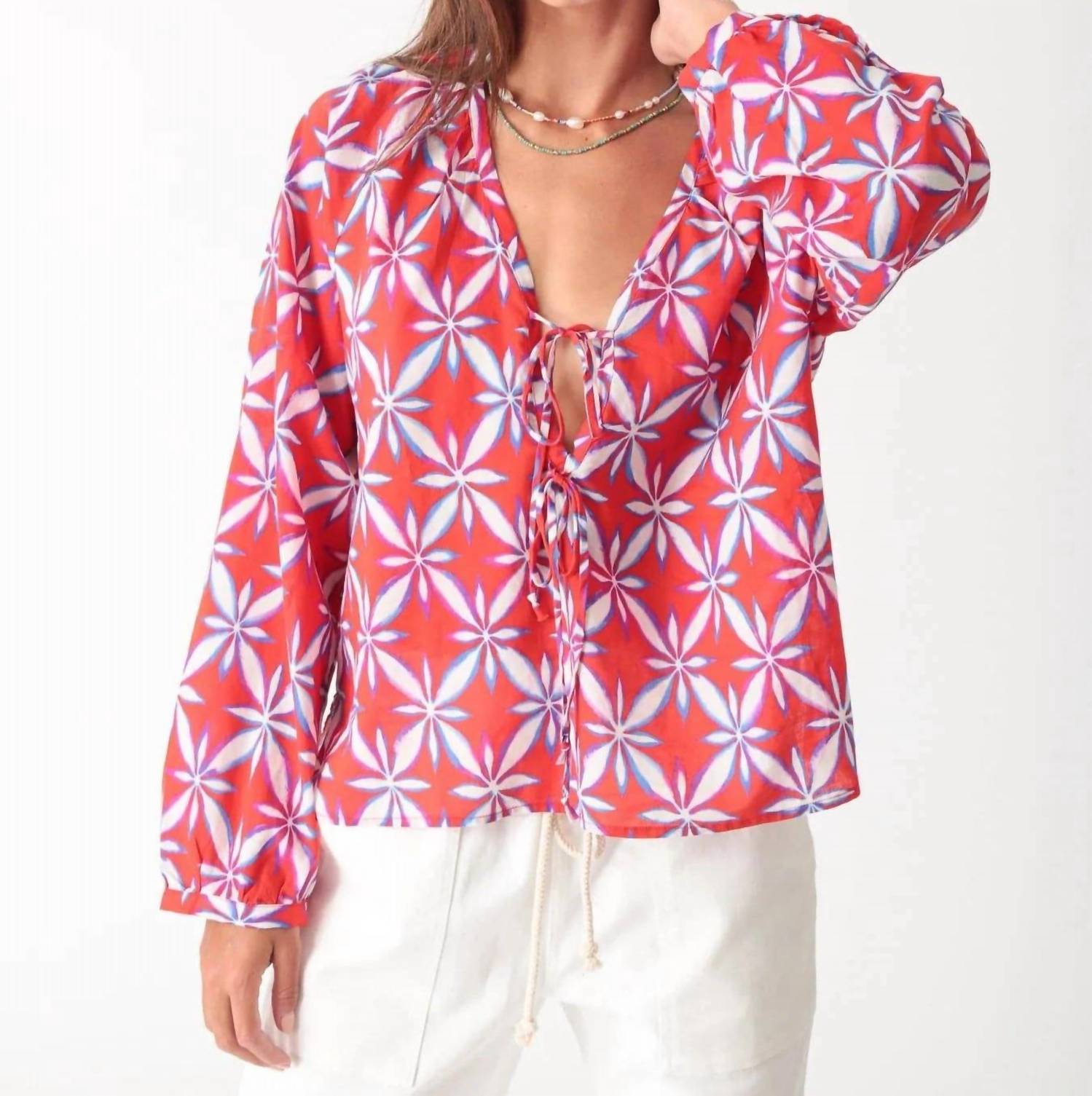 Meridian топ с завязками в вишневом цвете Electric & Rose, Cherry 
Meridian топ с завязками в вишневом цвете Electric & Rose, Cherry