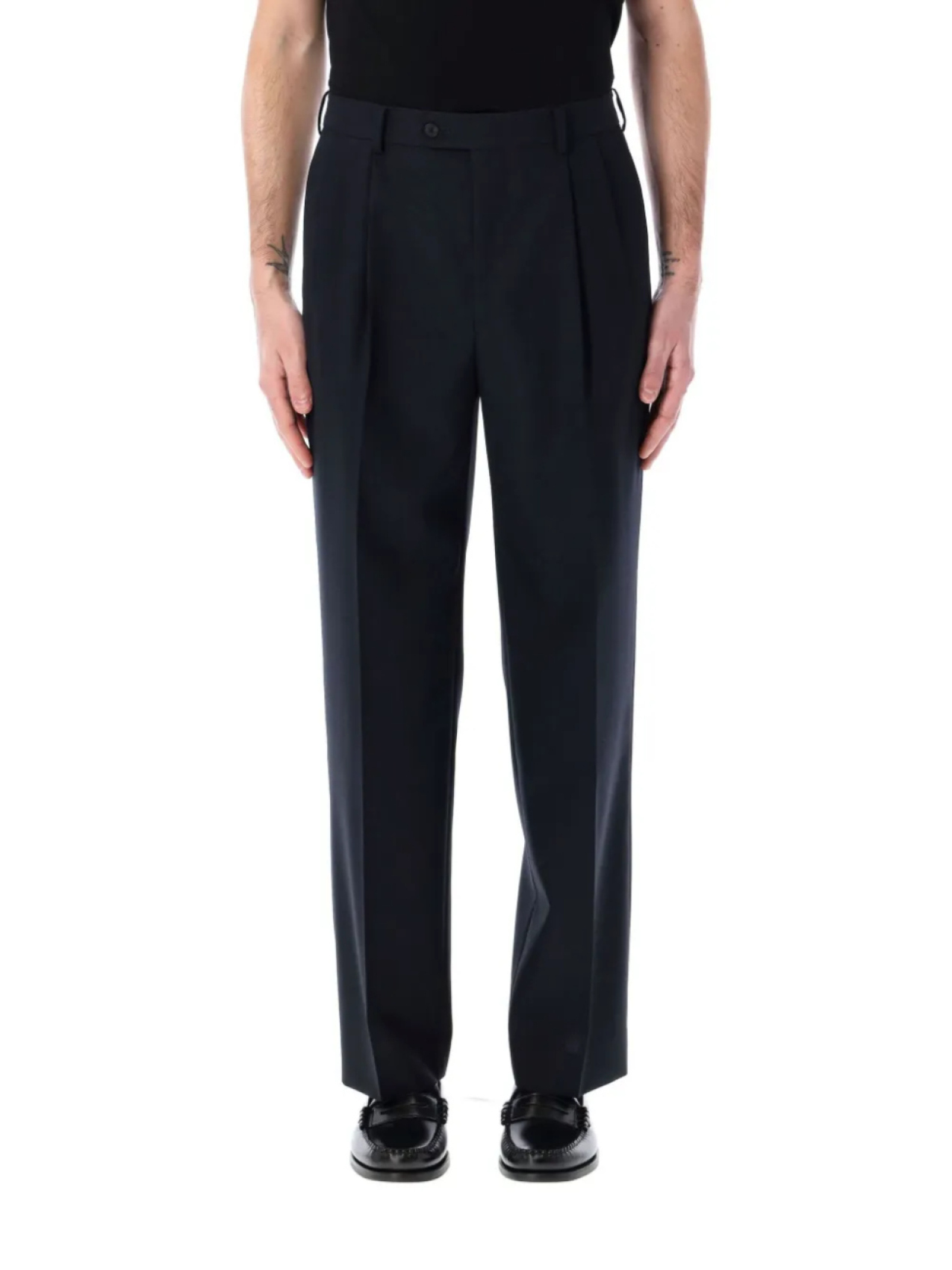 Плиссированные брюки строгого покроя Auralee, синий
Плиссированные брюки строгого покроя Auralee, синий