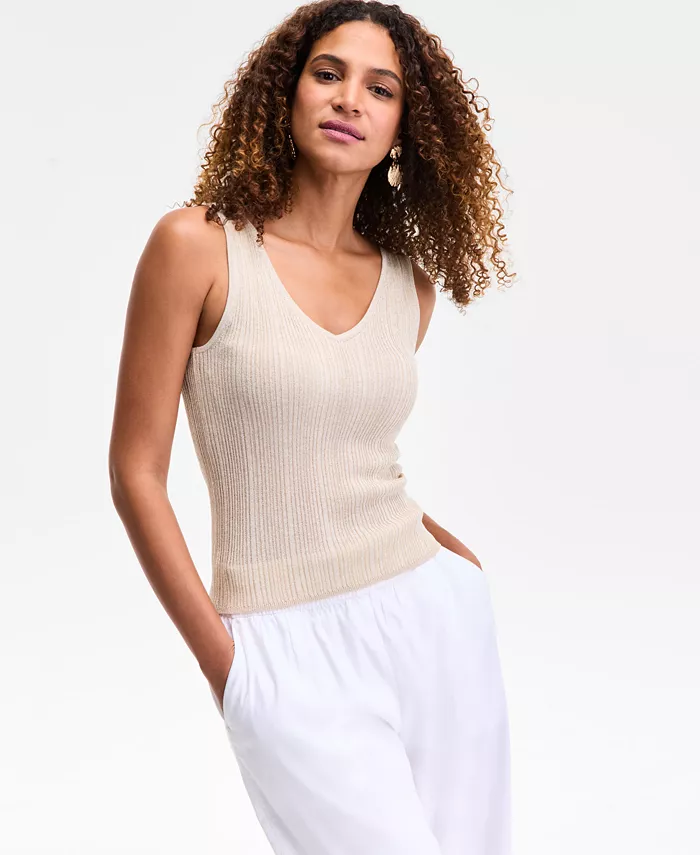 Женская ребристая майка без рукавов с V-образным вырезом I.N.C. International Concepts, коричневый/бежевый
Женская ребристая майка без рукавов с V-образным вырезом I.N.C. International Concepts, коричневый/бежевый