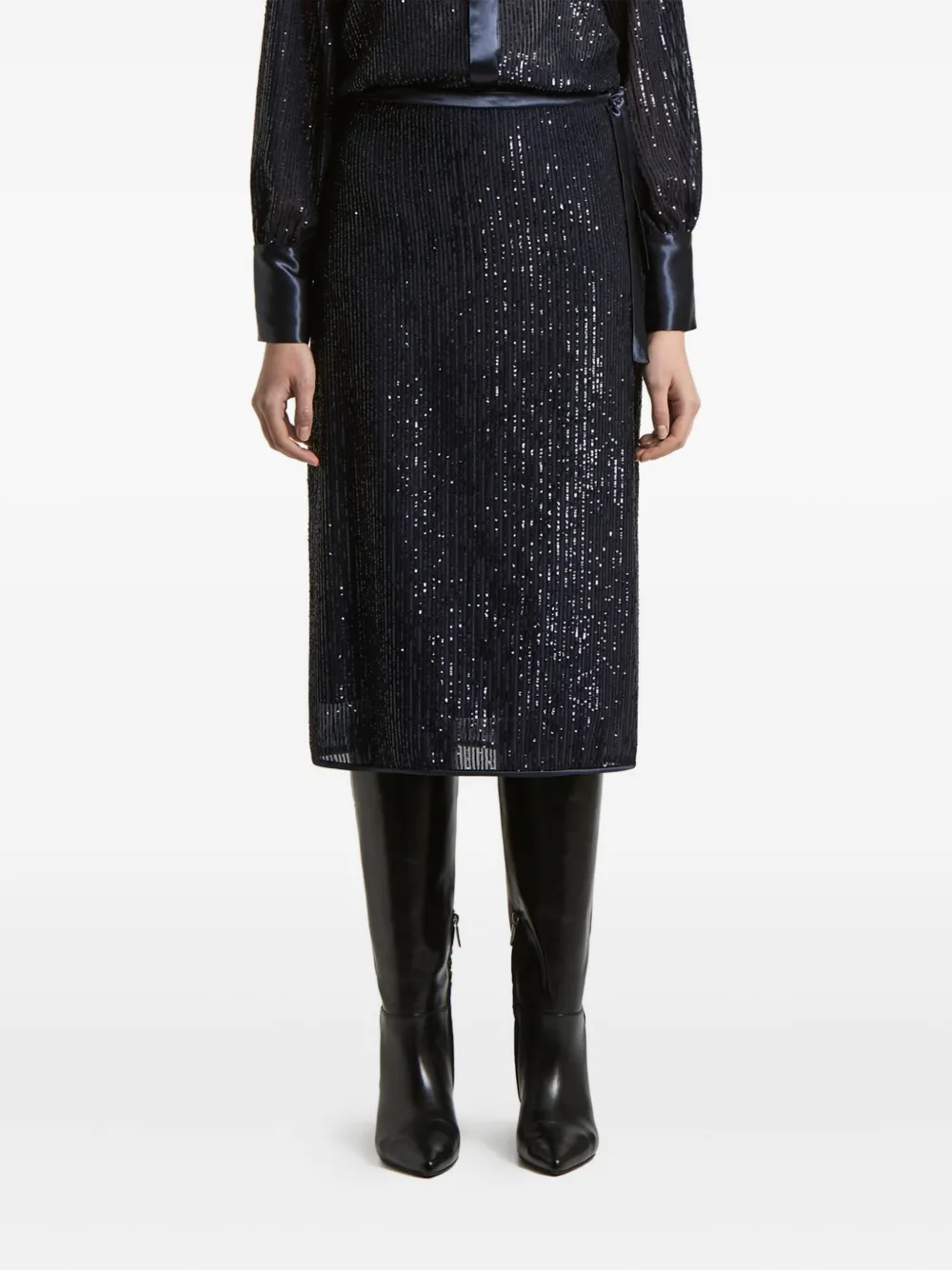 Миди-юбка, украшенная пайетками Peserico, синий
Миди-юбка, украшенная пайетками Peserico, синий