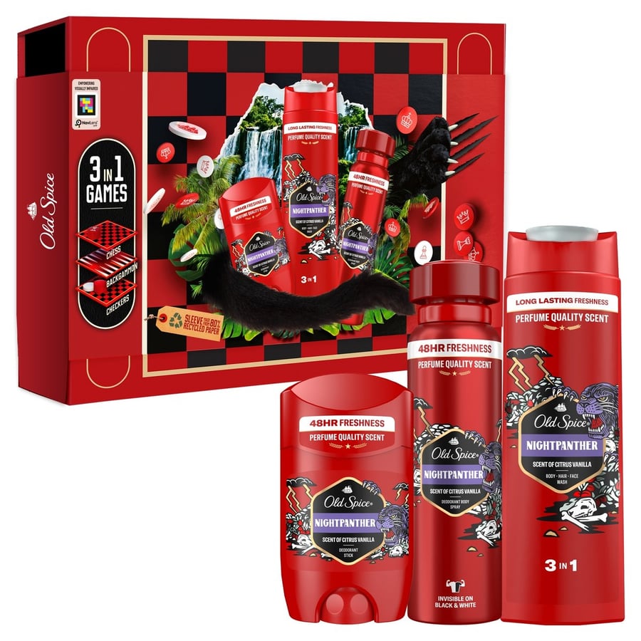 Набор мужской косметики Old Spice Night Panther Gamebox + 3 игры
Набор мужской косметики Old Spice Night Panther Gamebox + 3 игры