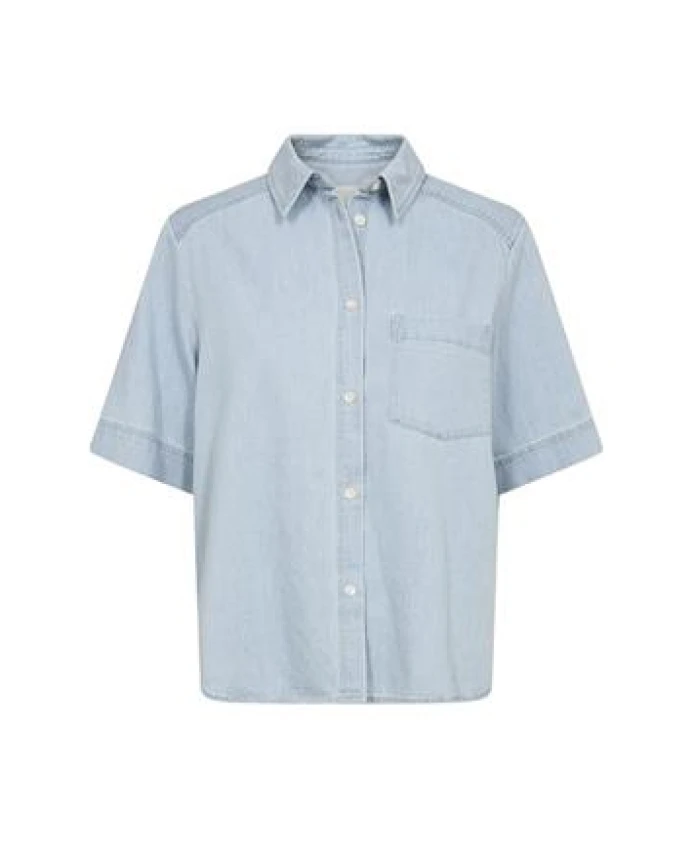 Джинсовая рубашка оверсайз с короткими рукавами Part Two, синий
Джинсовая рубашка оверсайз с короткими рукавами Part Two, синий