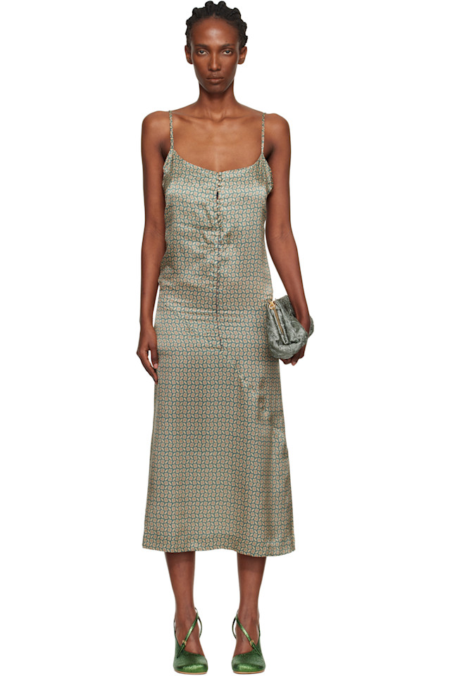 Dries Van Noten Зеленое миди-платье с ромбовидным узором
Dries Van Noten Зеленое миди-платье с ромбовидным узором