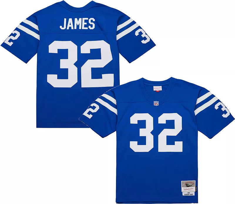 Мужская синяя майка Mitchell & Ness Indianapolis Colts Edgerrin James № 32 1999 года
Мужская синяя майка Mitchell & Ness Indianapolis Colts Edgerrin James № 32 1999 года