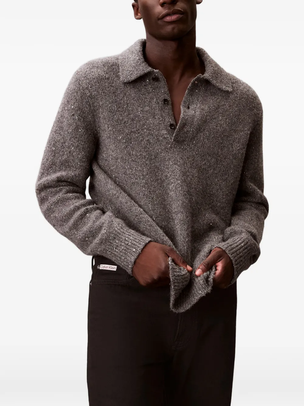 Свитер с воротником поло Calvin Klein, серый
Свитер с воротником поло Calvin Klein, серый