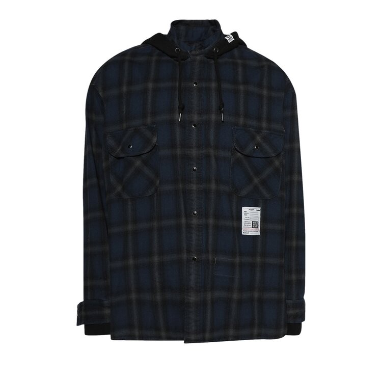 Рубашка Maison Mihara Yasuhiro Hood Combined Long-Sleeve Check Shirt, синий
Рубашка Maison Mihara Yasuhiro Hood Combined Long-Sleeve Check Shirt, синий