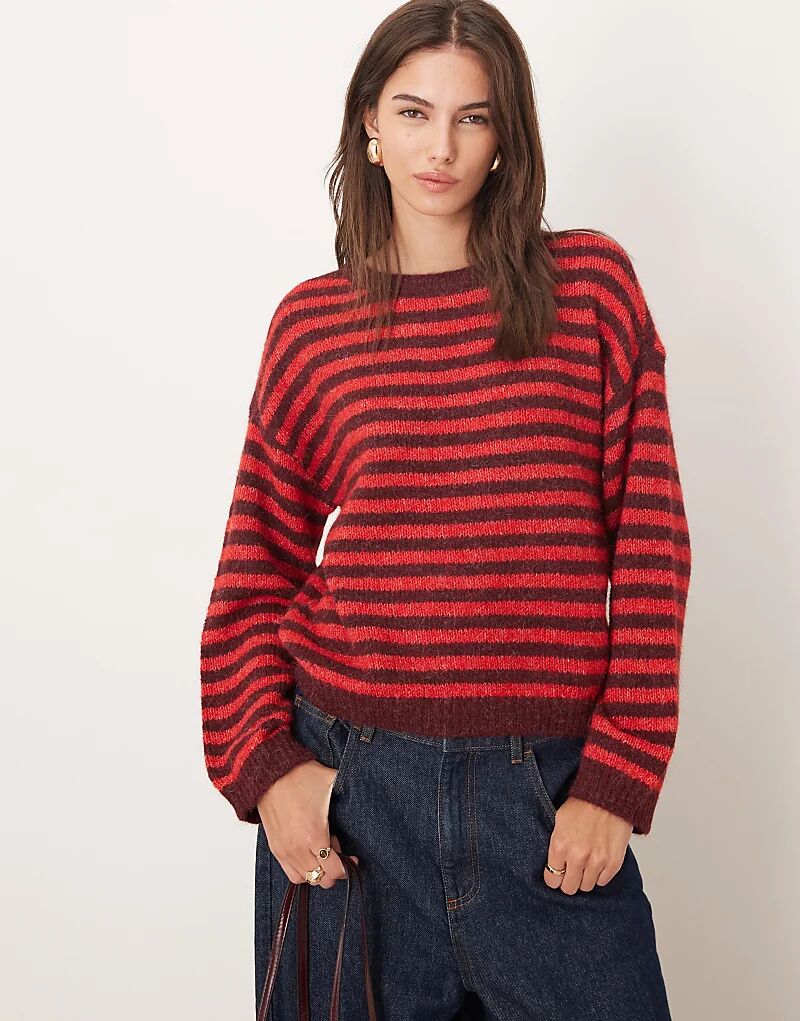 Джемпер JDY с текстурированной полоской бордового цвета
Джемпер JDY с текстурированной полоской бордового цвета