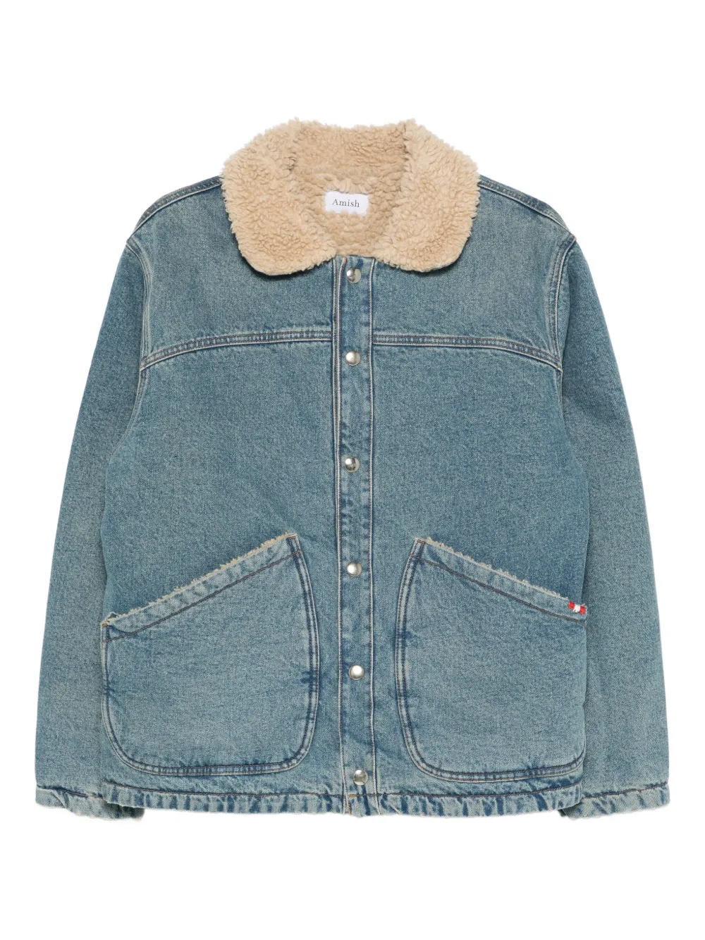 Джинсовая куртка с воротником из овчины Amish, синий
Джинсовая куртка с воротником из овчины Amish, синий