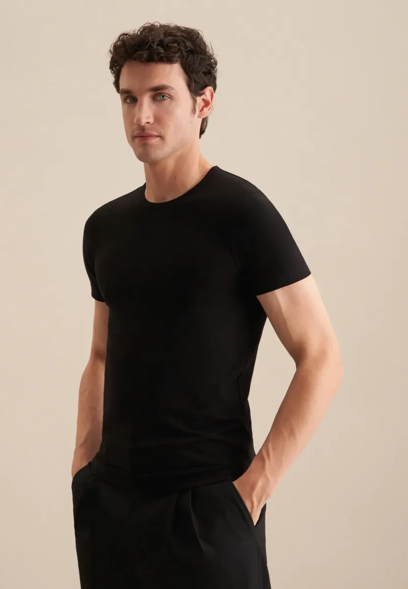 Футболка seidensticker "Black Rose", с короткими рукавами и круглым вырезом, однотонная, черный 
Футболка seidensticker "Black Rose", с короткими рукавами и круглым вырезом, однотонная, черный