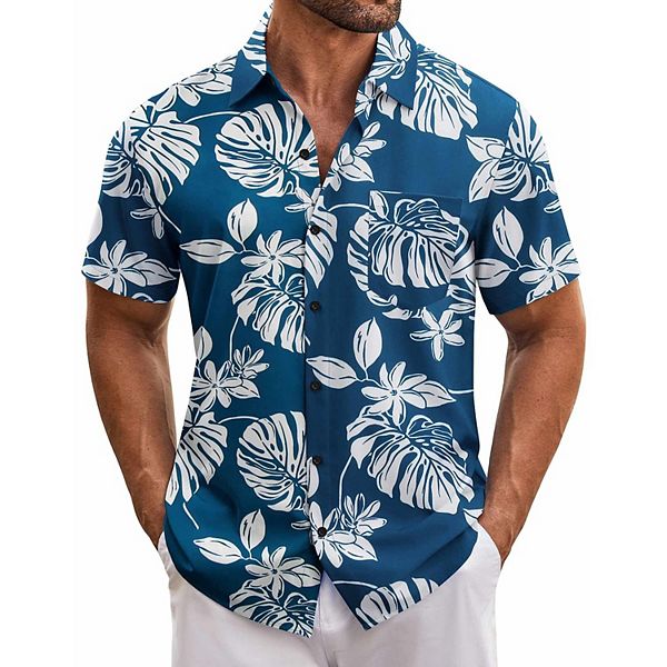 Мужская гавайская рубашка с коротким рукавом casual в цветочном принте Coofandy, Navy Leaves
Мужская гавайская рубашка с коротким рукавом casual в цветочном принте Coofandy, Navy Leaves