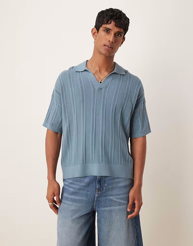 Поло свободного кроя с вырезом в рубчик ASOS DESIGN синего цвета
Поло свободного кроя с вырезом в рубчик ASOS DESIGN синего цвета