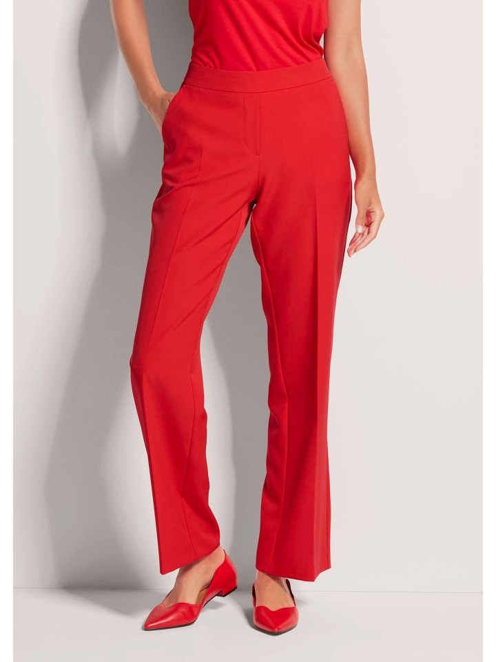 MADELEINE Элегантные женские брюки с отглаженными краями, красного цвета
MADELEINE Элегантные женские брюки с отглаженными краями, красного цвета
