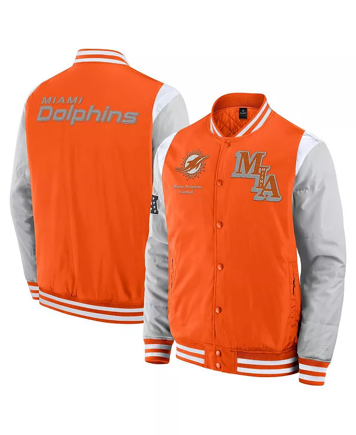 Мужская и женская куртка Miami Dolphins Elements Elite Full-Snap оранжевого цвета Fanatics
Мужская и женская куртка Miami Dolphins Elements Elite Full-Snap оранжевого цвета Fanatics