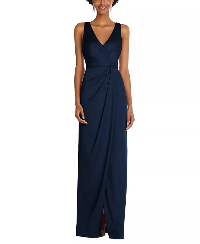 Женское платье макси из шепчущего атласа с драпированной тюльпанообразной юбкой и эффектом запаха After Six, синий
Женское платье макси из шепчущего атласа с драпированной тюльпанообразной юбкой и эффектом запаха After Six, синий