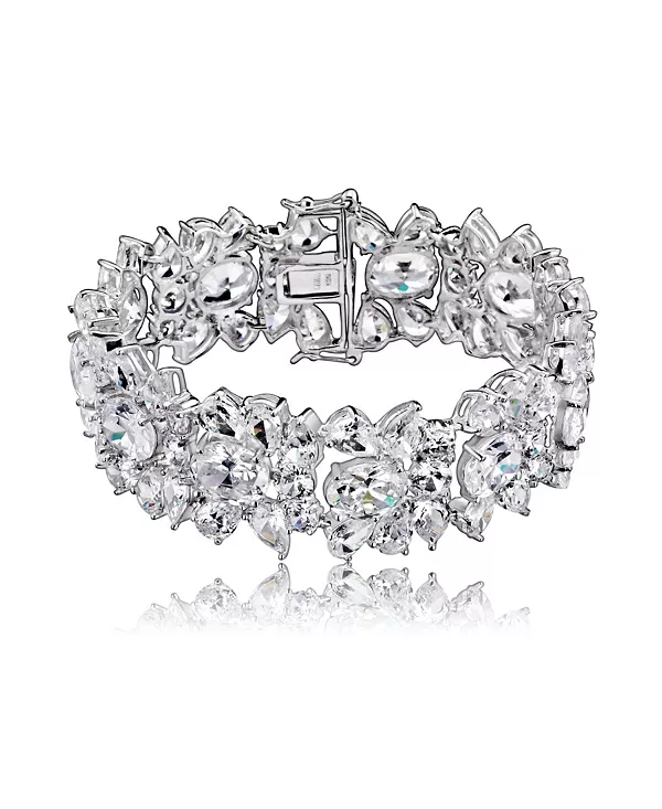 Изысканный браслет-цветок из стерлингового серебра с родиевым покрытием и кубическим цирконием Genevive, white
Изысканный браслет-цветок из стерлингового серебра с родиевым покрытием и кубическим цирконием Genevive, white