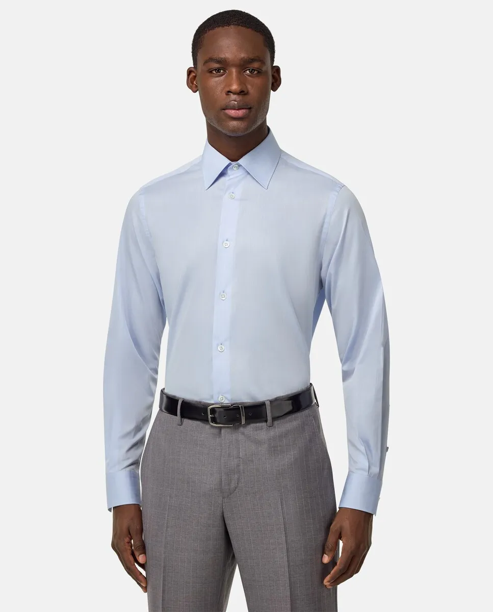 Хлопковая саржевая рубашка классического кроя Boggi Milano, светло-голубой
Хлопковая саржевая рубашка классического кроя Boggi Milano, светло-голубой