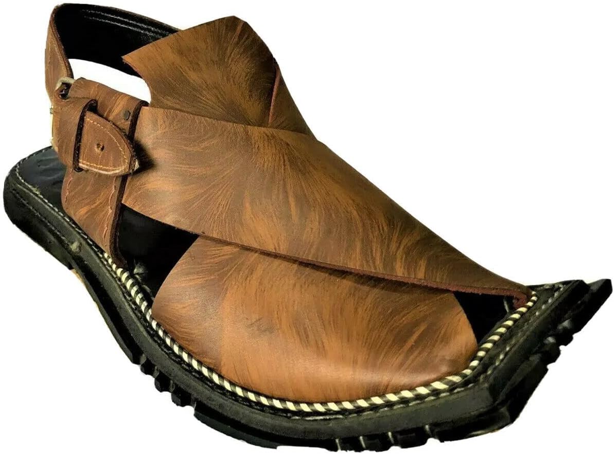 Мужские пешеварские кожаные ручной работы пешеварские чаппалы/сандалии/шлепанцы в двухцветном исполнении с стильным вырезным дизайном подошвы в виде шины Generic, Double Shade
Мужские пешеварские кожаные ручной работы пешеварские чаппалы/сандалии/шлепанцы в двухцветном исполнении с стильным вырезным дизайном подошвы в виде шины Generic, Double Shade