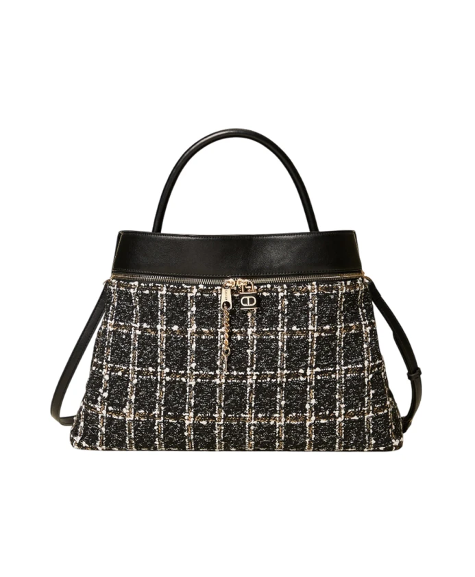 Черная жаккардовая твидовая сумка-шоппер Twinset, черный
Черная жаккардовая твидовая сумка-шоппер Twinset, черный