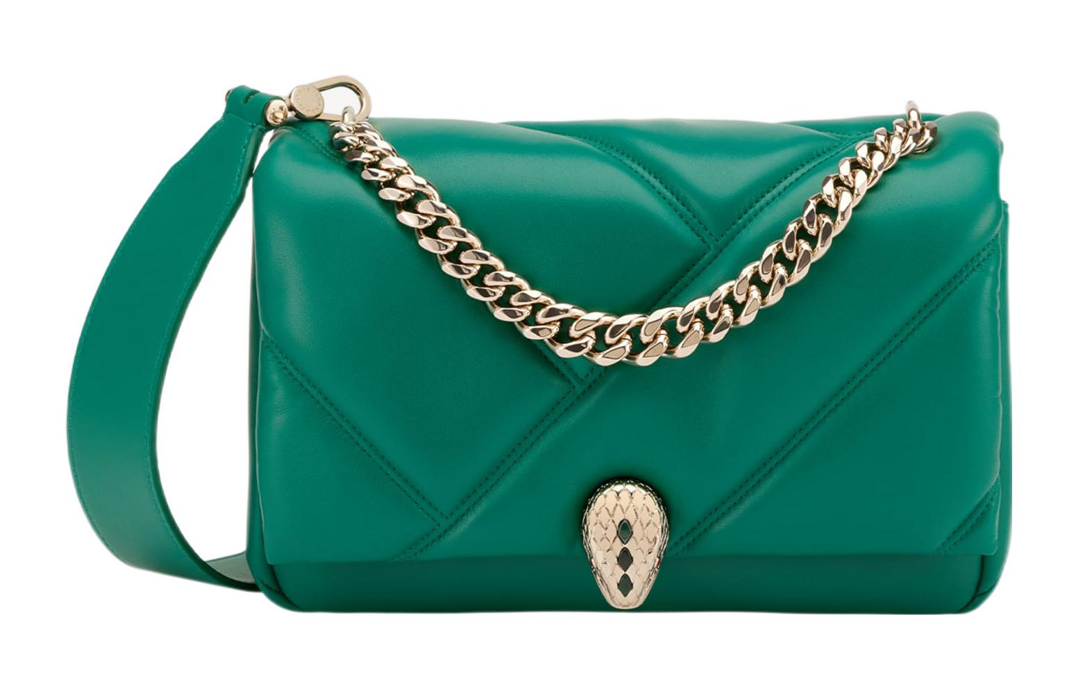 BVLGARI Сумка через плечо Serpenti Cabochon из телячьей кожи малая женская зелёная
BVLGARI Сумка через плечо Serpenti Cabochon из телячьей кожи малая женская зелёная