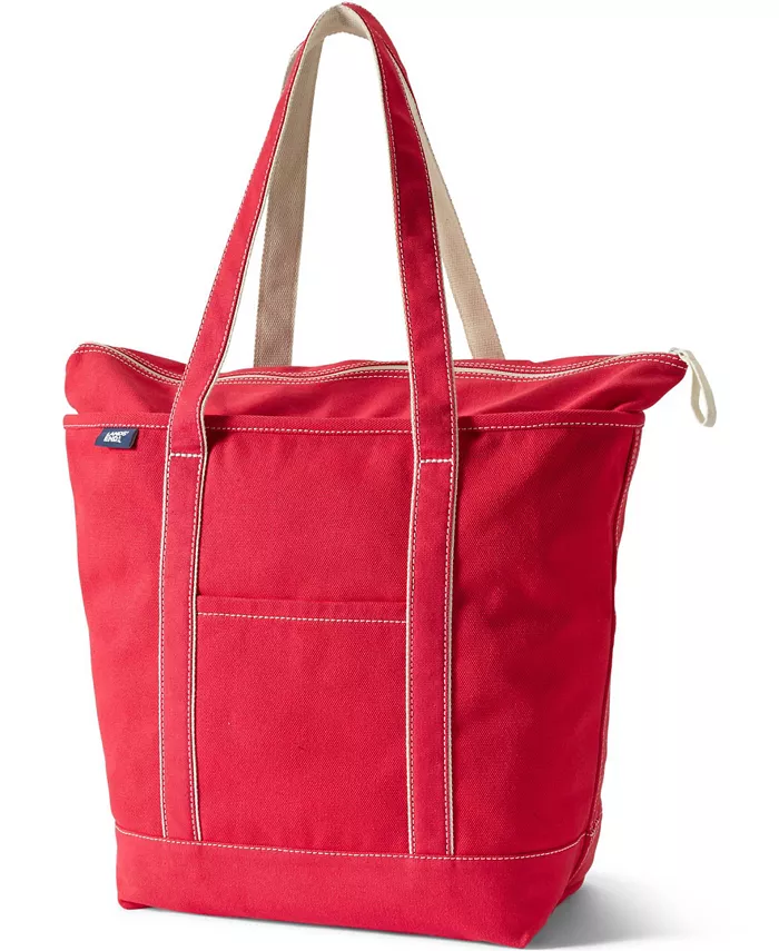 Большая сумка-шопер из холста с пятью карманами и молнией сверху на длинных ручках Lands' End, красный
Большая сумка-шопер из холста с пятью карманами и молнией сверху на длинных ручках Lands' End, красный