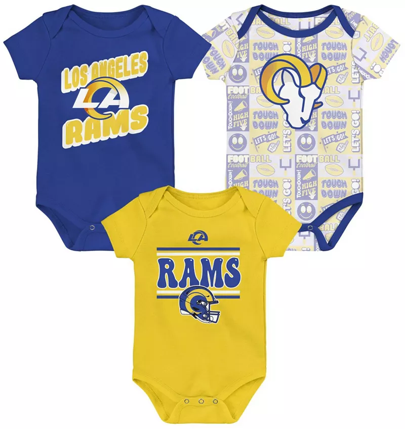 Комплект одежды команды НФЛ для младенцев Los Angeles Rams Comics Team, комплект из трех цветных комбинезонов NFL Team Apparel
Комплект одежды команды НФЛ для младенцев Los Angeles Rams Comics Team, комплект из трех цветных комбинезонов NFL Team Apparel