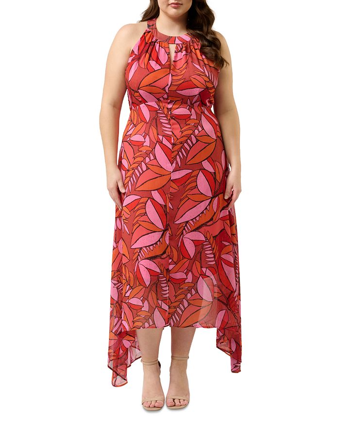 Платье Aster с запахом и асимметричным подолом Estelle Plus, красный 
Платье Aster с запахом и асимметричным подолом Estelle Plus, красный