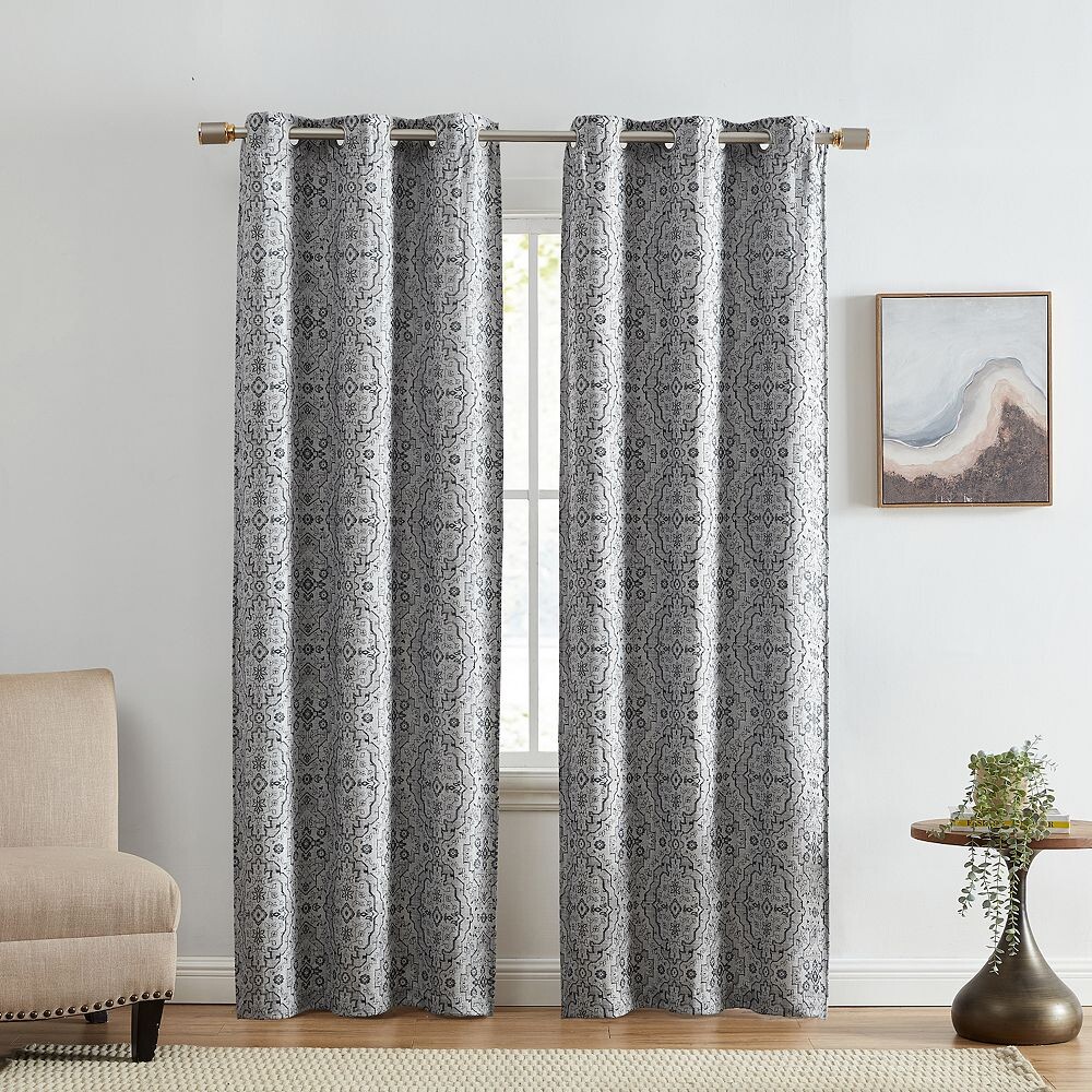 Elrene Home Fashions Берберский икат с принтом, затемняющие оконные шторы, набор из 2 панелей, цвет Charcoal
Elrene Home Fashions Берберский икат с принтом, затемняющие оконные шторы, набор из 2 панелей, цвет Charcoal