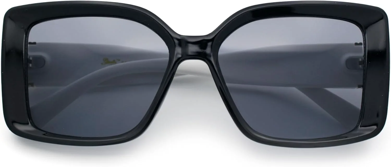 SA106 Женские солнцезащитные очки увеличенного размера, квадратной формы, скошенными краями, прямоугольной формы, классические, в виде бабочки, Black White - Black
SA106 Женские солнцезащитные очки увеличенного размера, квадратной формы, скошенными краями, прямоугольной формы, классические, в виде бабочки, Black White - Black