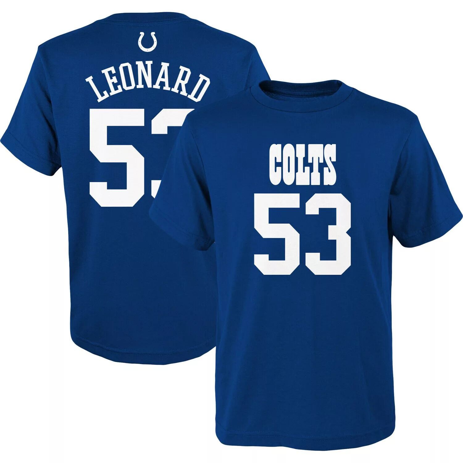 Молодежная футболка Darius Leonard Royal Indianapolis Colts Mainliner с именем и номером Outerstuff
Молодежная футболка Darius Leonard Royal Indianapolis Colts Mainliner с именем и номером Outerstuff