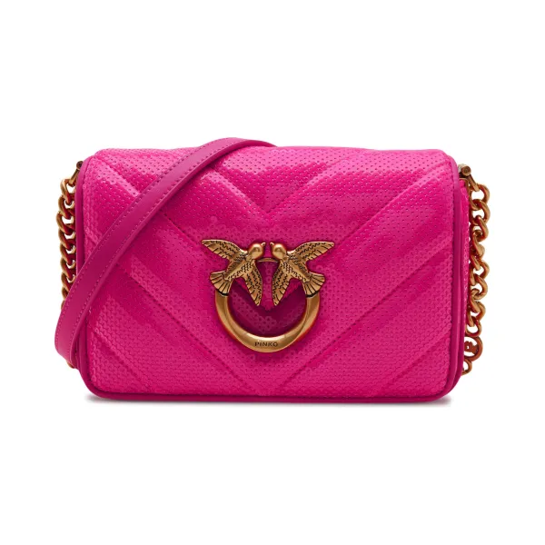 Миниатюрная кожаная сумка-мессенджер Love Click Pinko, розовый
Миниатюрная кожаная сумка-мессенджер Love Click Pinko, розовый