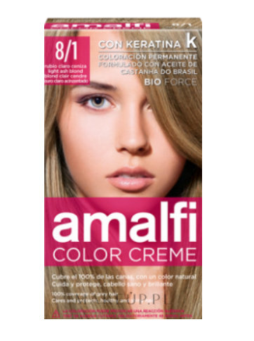 Крем-краска для волос 8/1 ASH LIGHT BLONDE AMALFI
Крем-краска для волос 8/1 ASH LIGHT BLONDE AMALFI
