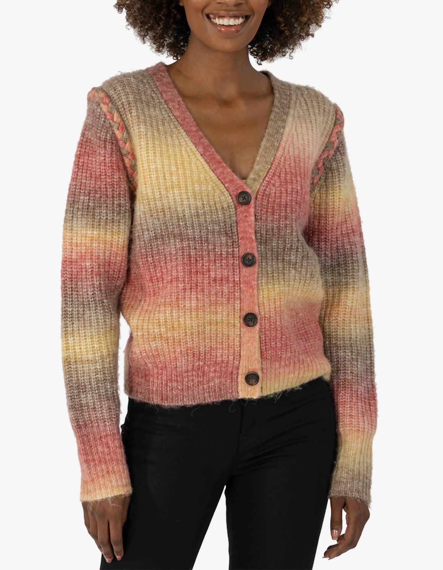 Кардиган Isla Braided Button Down Cardigan в цвете овсянка/коралл KUT FROM THE KLOTH
Кардиган Isla Braided Button Down Cardigan в цвете овсянка/коралл KUT FROM THE KLOTH