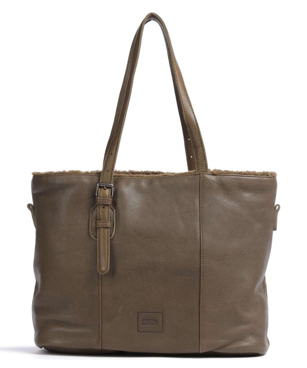 Кожаный шоппер Inside Out из зерненой кожи Fredsbruder, зеленый 
Кожаный шоппер Inside Out из зерненой кожи Fredsbruder, зеленый