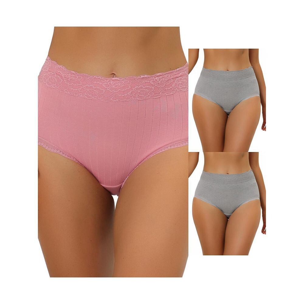 3 упаковки женского нижнего белья с высокой талией, удобные трусики в рубчик с кружевной отделкой ALLEGRA K, цвет Gray Pink
3 упаковки женского нижнего белья с высокой талией, удобные трусики в рубчик с кружевной отделкой ALLEGRA K, цвет Gray Pink