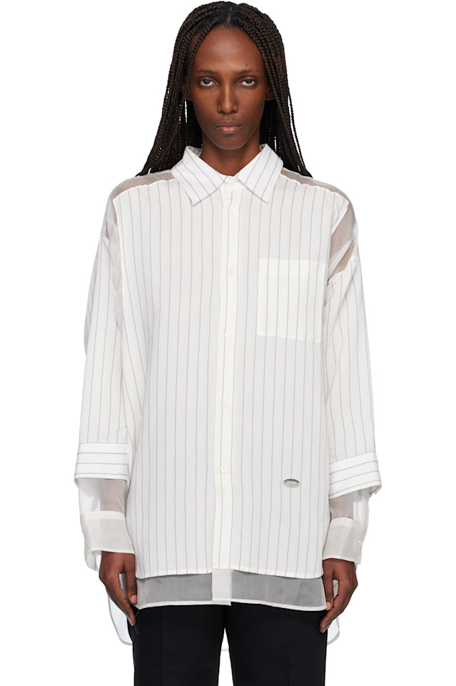 Jean Paul Gaultier Рубашка Off- 'the petit-gran pinstriped'
Jean Paul Gaultier Рубашка Off- 'the petit-gran pinstriped'