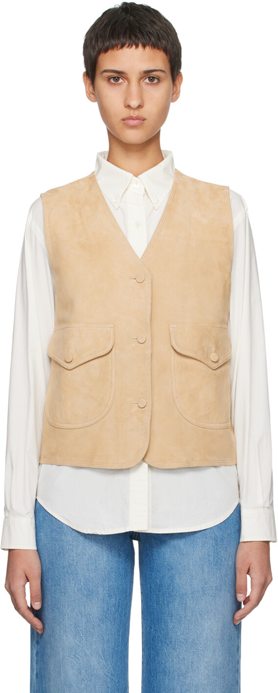 Бежевый кожаный жилет Loi Nothing Written
Бежевый кожаный жилет Loi Nothing Written