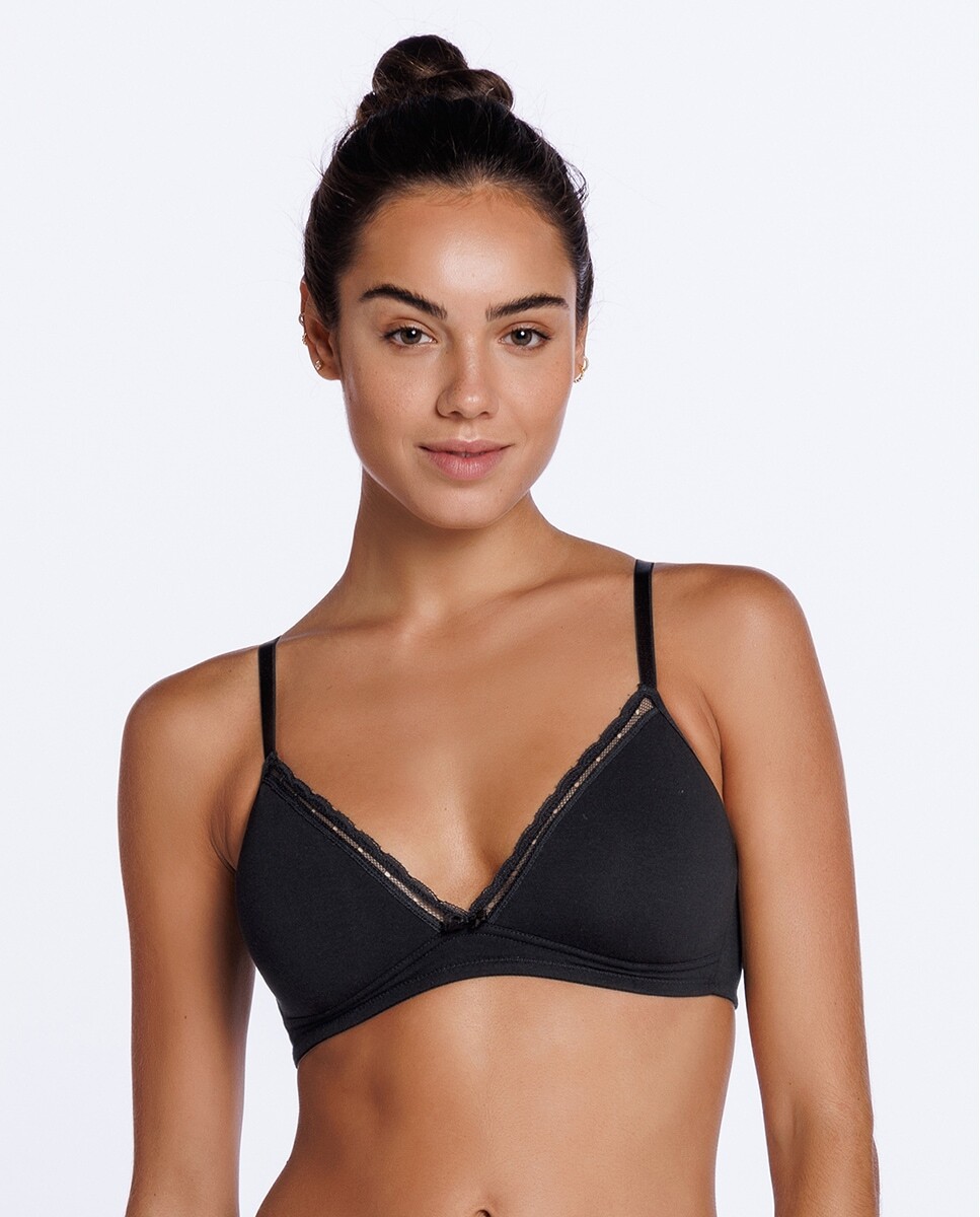 Беспроводной кружевной бюстгальтер Punto Blanco, черный
Беспроводной кружевной бюстгальтер Punto Blanco, черный